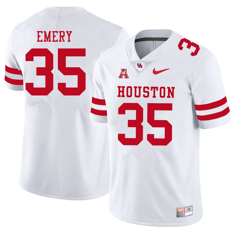 Men #35 Jalen Emery Houston Cougars College Football Jerseys Sale-White